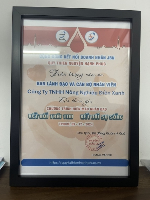 ĐIỀN XANH - CHƯƠNG TRÌNH HIẾN MÁU NHÂN ĐẠO